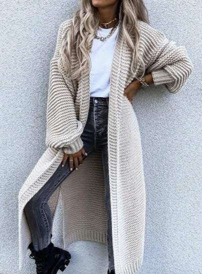 Women's Cozy Long Sleeve Knitted Cardigan - Versatile Knitwear for All Seasons | Stylish & Comfortable