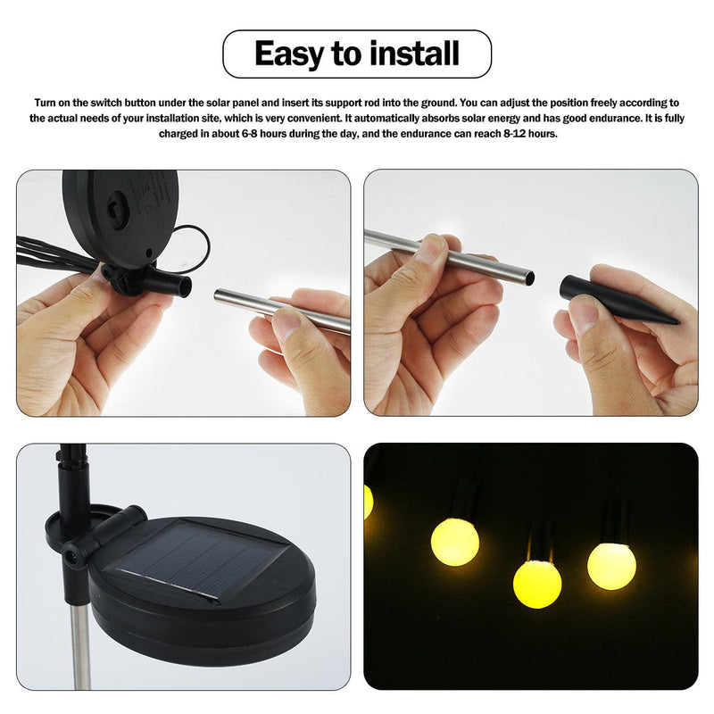 Solar-Powered Firefly Garden Lights - Eco-Friendly Outdoor Decorative Lighting for Patios, Pathways, and Gardens