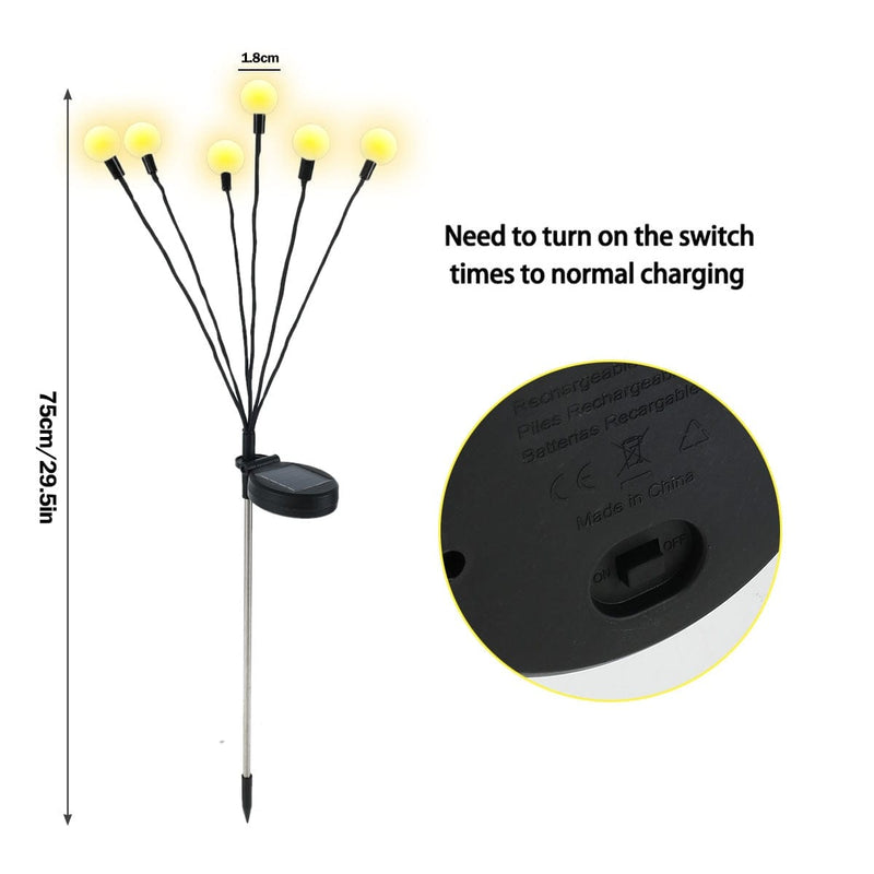 Solar-Powered Firefly Garden Lights - Eco-Friendly Outdoor Decorative Lighting for Patios, Pathways, and Gardens