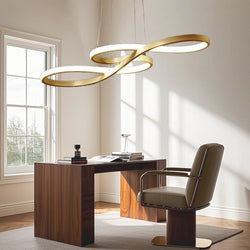 Nordic Geometric Ribbon LED Pendant Light - Modern Linear Ceiling Fixture for Stylish Home Decor