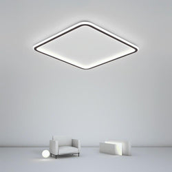 Modern Square Black Flush Mount Ceiling Light Fixture - Industrial Style Lighting for Bedroom & Home Decor
