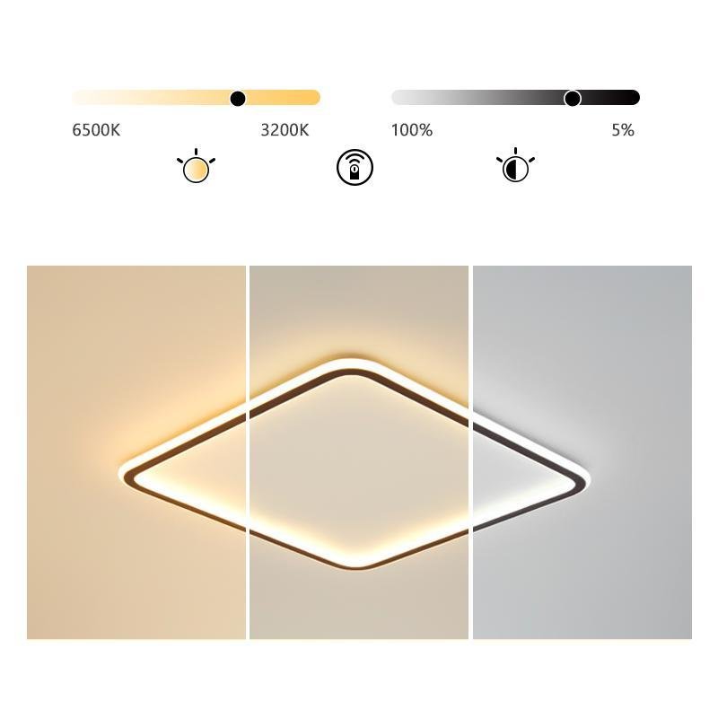 Modern Square Black Flush Mount Ceiling Light Fixture - Industrial Style Lighting for Bedroom & Home Decor