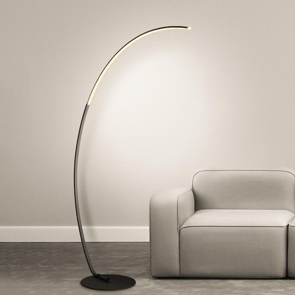 Modern Black Aluminum LED Dimmable Arc Floor Lamp - Stylish Lighting for Living Room & Home Decor