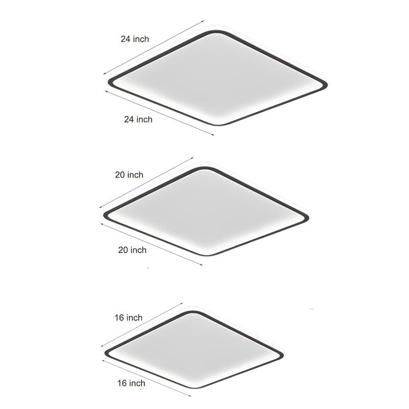 Modern Square Black Flush Mount Ceiling Light Fixture - Industrial Style Lighting for Bedroom & Home Decor