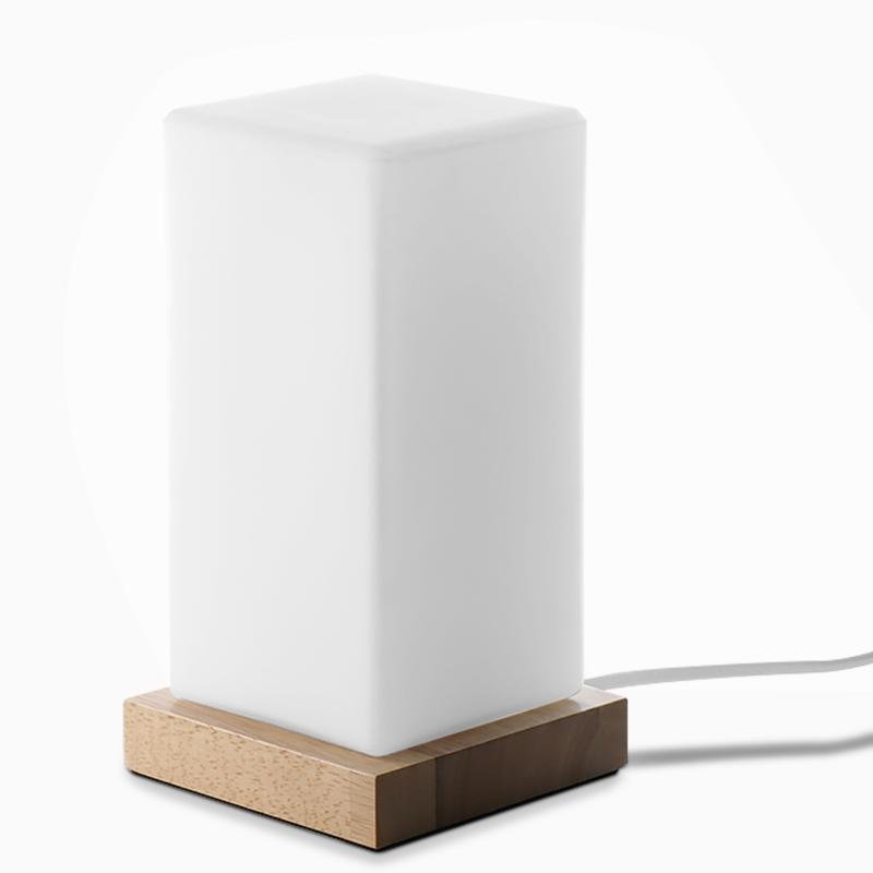Cube Wooden LED Accent Lamp for Kids - Battery Operated, Stylish & Safe Night Light