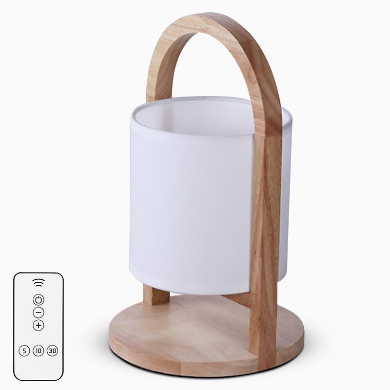 Battery-Operated Wooden Portable Accent Table Lamp - Stylish & Versatile Lighting for Any Space