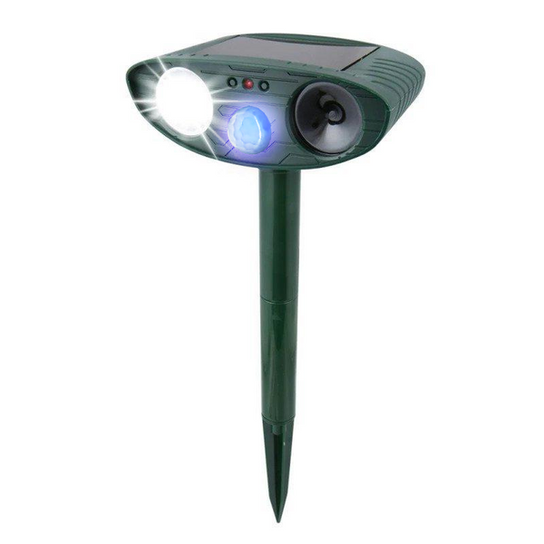 Solar-Powered Ultrasonic Rabbit Repeller with Flashing Light – Effective Rabbit Deterrent for Gardens and Yards
