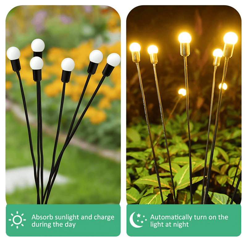 Solar-Powered Firefly Garden Lights - Eco-Friendly Outdoor Decorative Lighting for Patios, Pathways, and Gardens