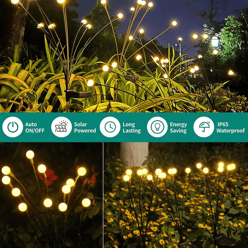 Solar-Powered Firefly Garden Lights - Eco-Friendly Outdoor Decorative Lighting for Patios, Pathways, and Gardens