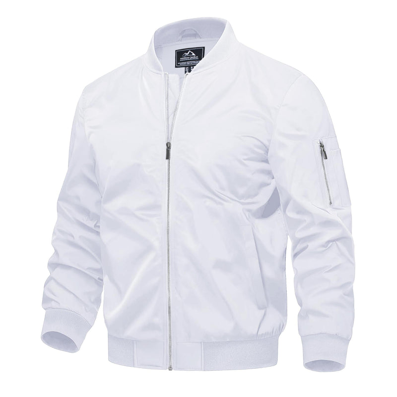 Men's Quilted Windproof Bomber Jacket with Pockets - Stylish, Durable All-Season Outerwear for Men