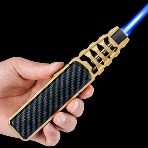 Windproof Torch Lighter - Refillable Butane Flame Lighter for Outdoor Use, Camping, and BBQ