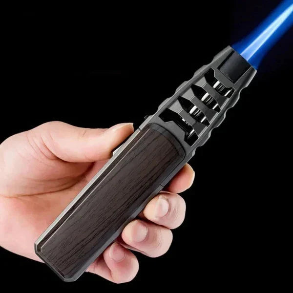 Windproof Torch Lighter - Refillable Butane Flame Lighter for Outdoor Use, Camping, and BBQ