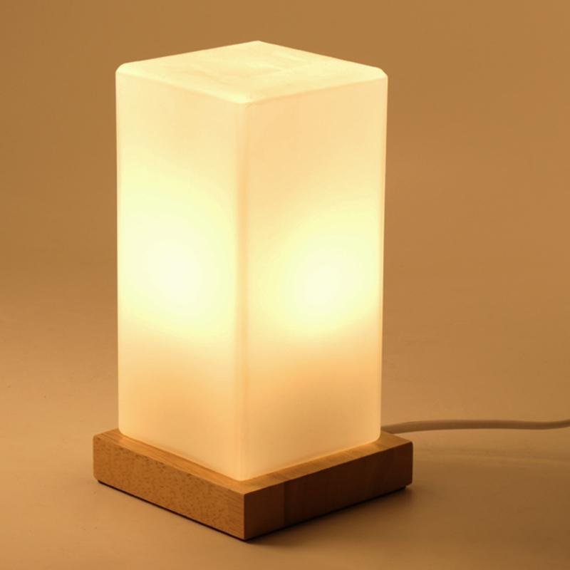 Cube Wooden LED Accent Lamp for Kids - Battery Operated, Stylish & Safe Night Light