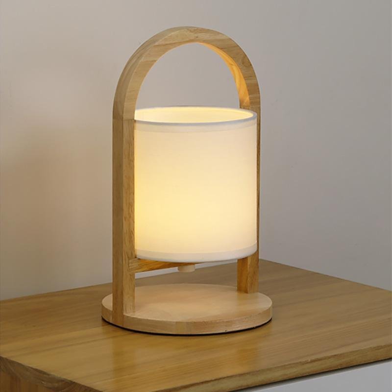 Battery-Operated Wooden Portable Accent Table Lamp - Stylish & Versatile Lighting for Any Space