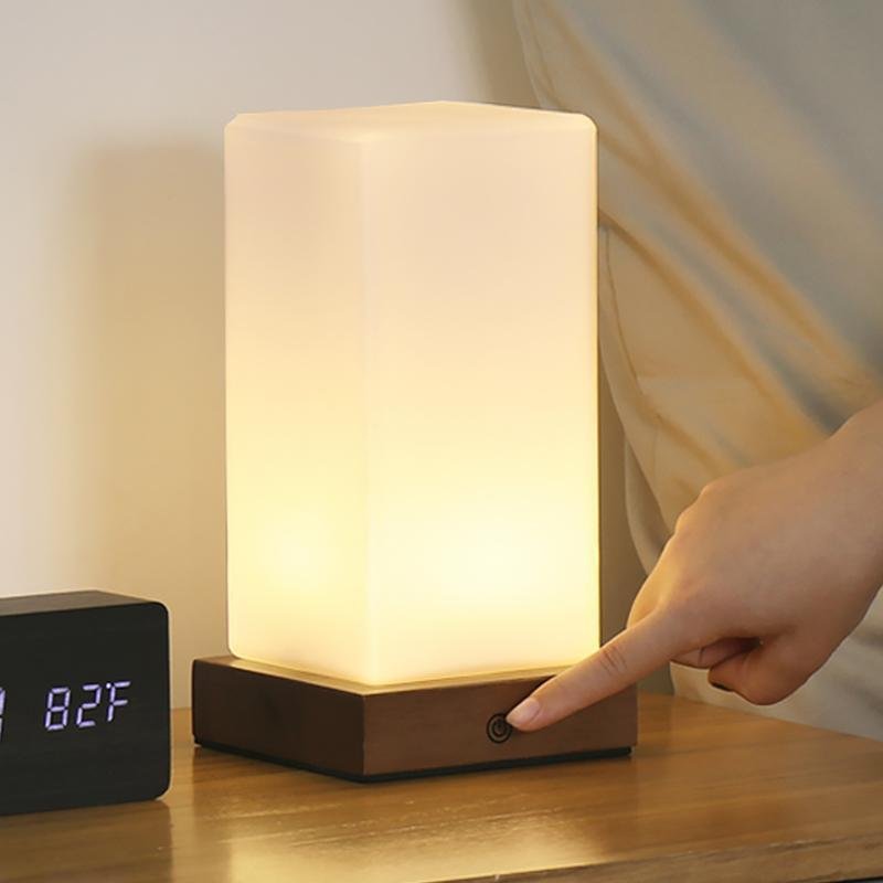 Cube Wooden LED Accent Lamp for Kids - Battery Operated, Stylish & Safe Night Light