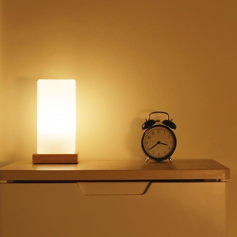 Cube Wooden LED Accent Lamp for Kids - Battery Operated, Stylish & Safe Night Light