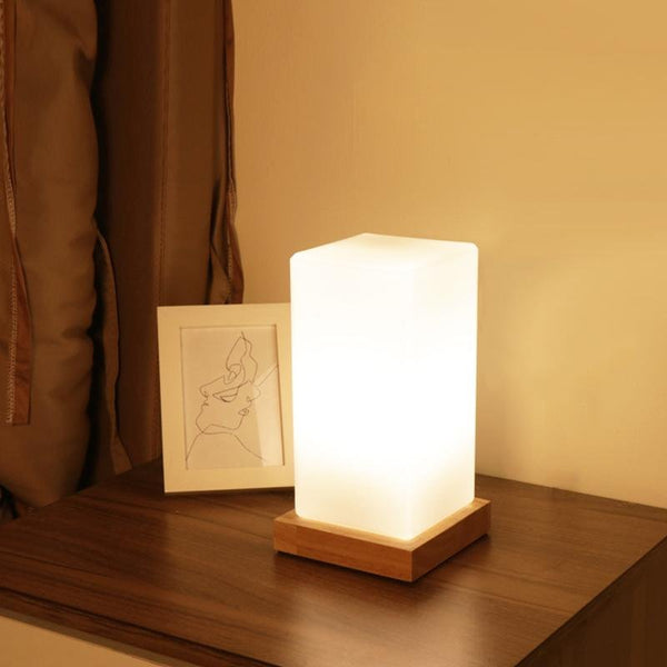 Cube Wooden LED Accent Lamp for Kids - Battery Operated, Stylish & Safe Night Light
