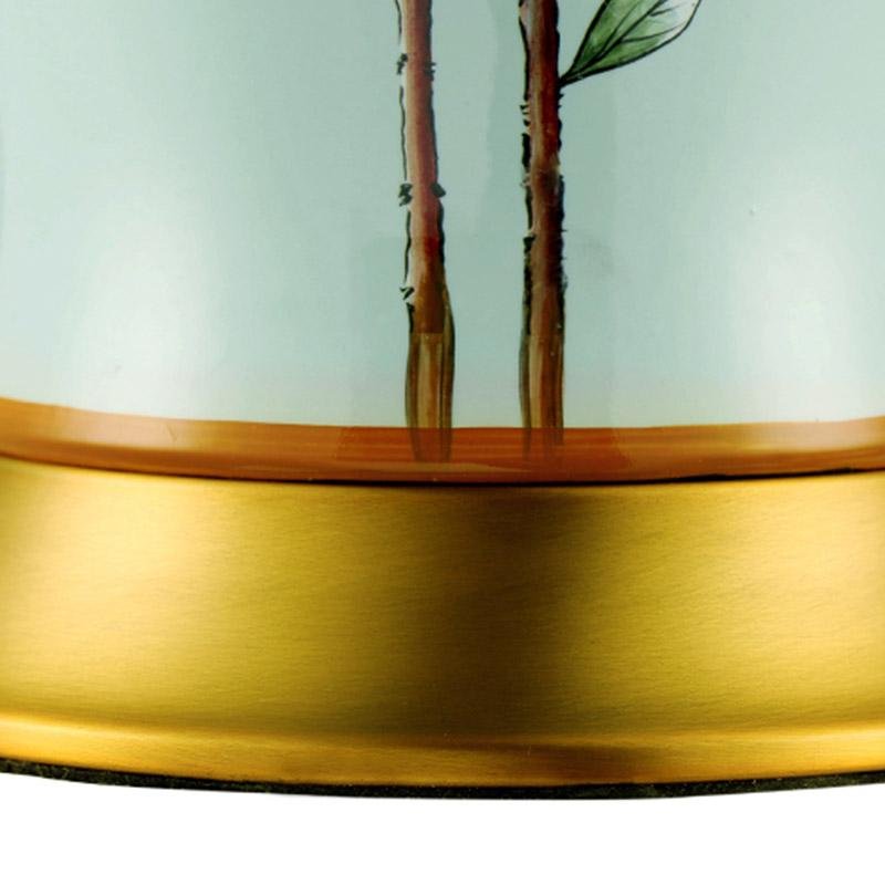 23-Inch Oriental Porcelain Table Lamp with Vivid Branches and Birds Design - Elegant Home Decor Lighting