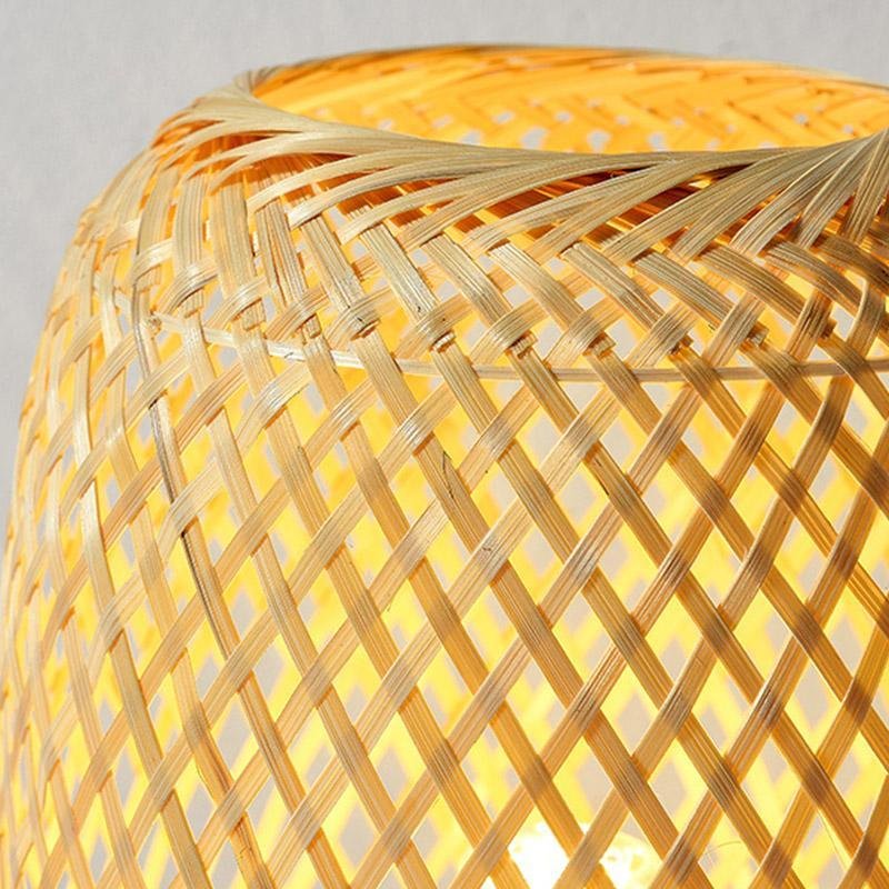 Japanese Rattan Table Lamp - Natural Ambient Lighting for Home Decor - Elegant Charm & Warmth