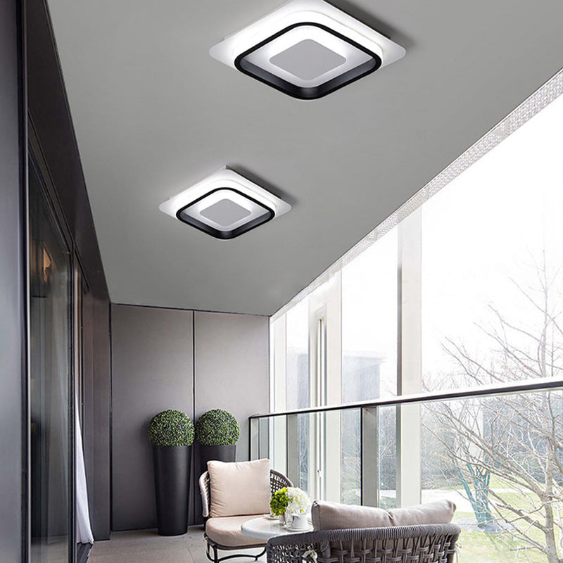 Modern Geometric LED Ceiling Light - Stylish Flush Mount Fixture for Home & Office