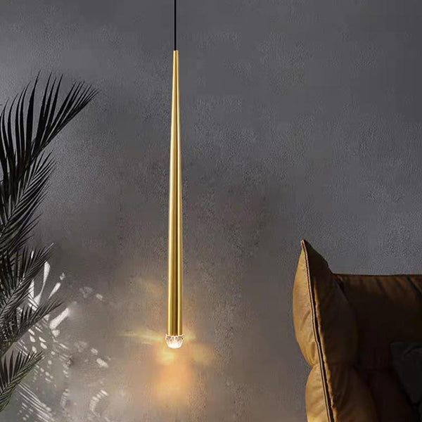 Modern Elongated Cylinder Island Pendant Light - Metal & Acrylic Kitchen Lighting Fixture
