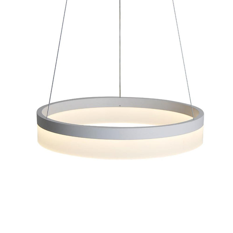Modern Circular LED Pendant Light - Sleek Aluminum & Acrylic Ceiling Fixture for Contemporary Spaces