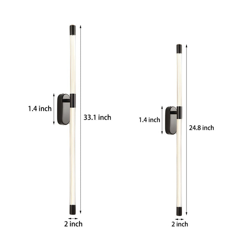 Modern Acrylic Tube Tall Linear Wall Semi-Flush Mount Sconce - Stylish Lighting Fixture for Home Decor