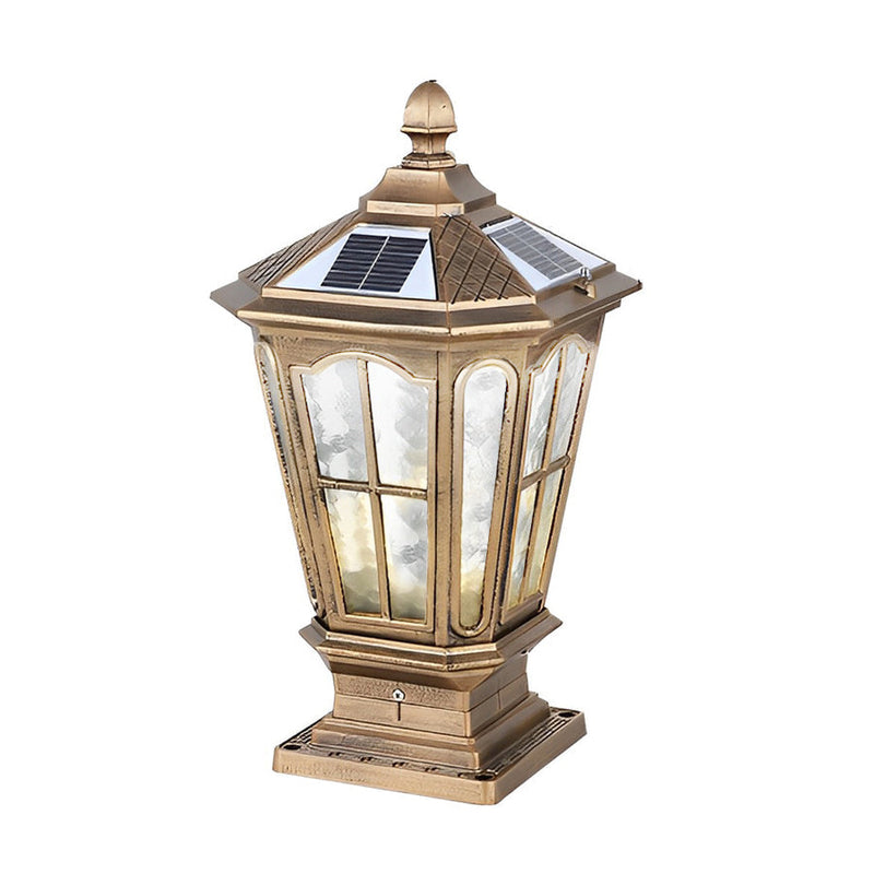 Retro Pavilion-Style Waterproof LED Solar-Powered Fence Post Lights - Elegant Outdoor Lighting for Gardens & Pathways