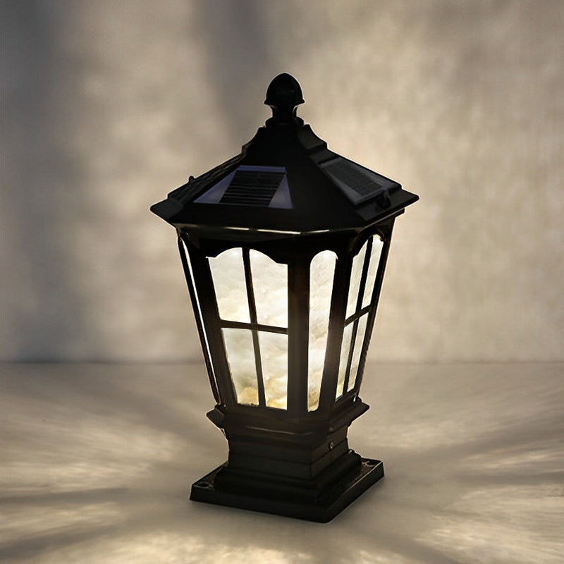 Retro Pavilion-Style Waterproof LED Solar-Powered Fence Post Lights - Elegant Outdoor Lighting for Gardens & Pathways