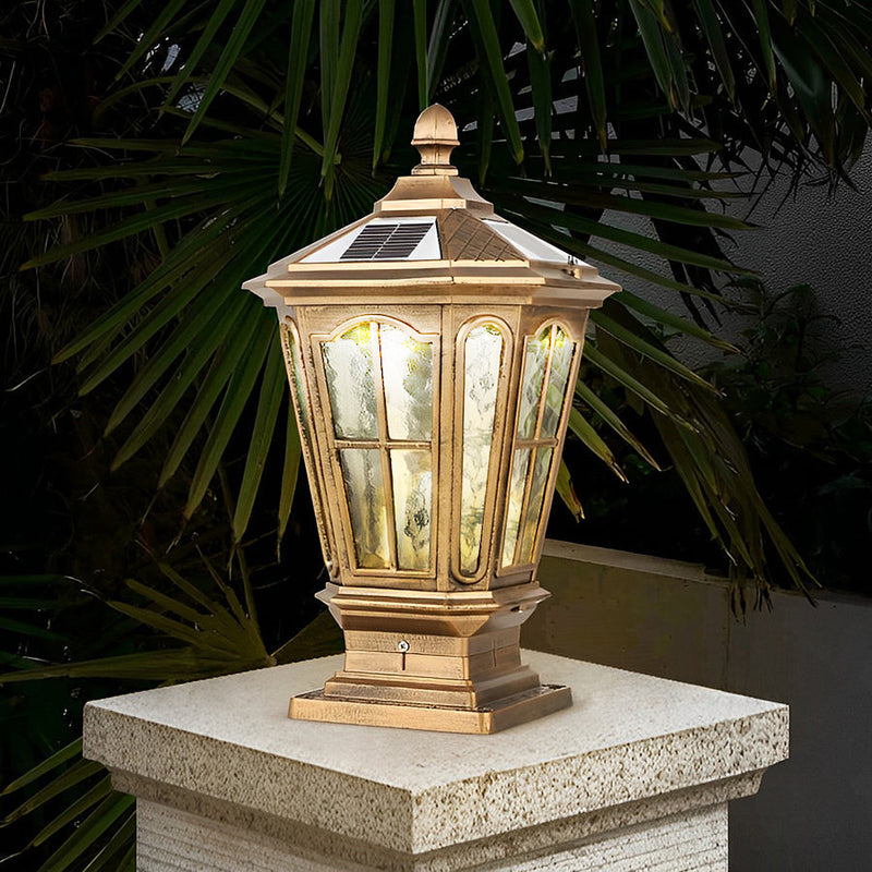 Retro Pavilion-Style Waterproof LED Solar-Powered Fence Post Lights - Elegant Outdoor Lighting for Gardens & Pathways