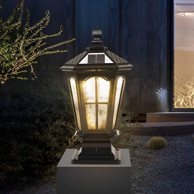Retro Pavilion-Style Waterproof LED Solar-Powered Fence Post Lights - Elegant Outdoor Lighting for Gardens & Pathways