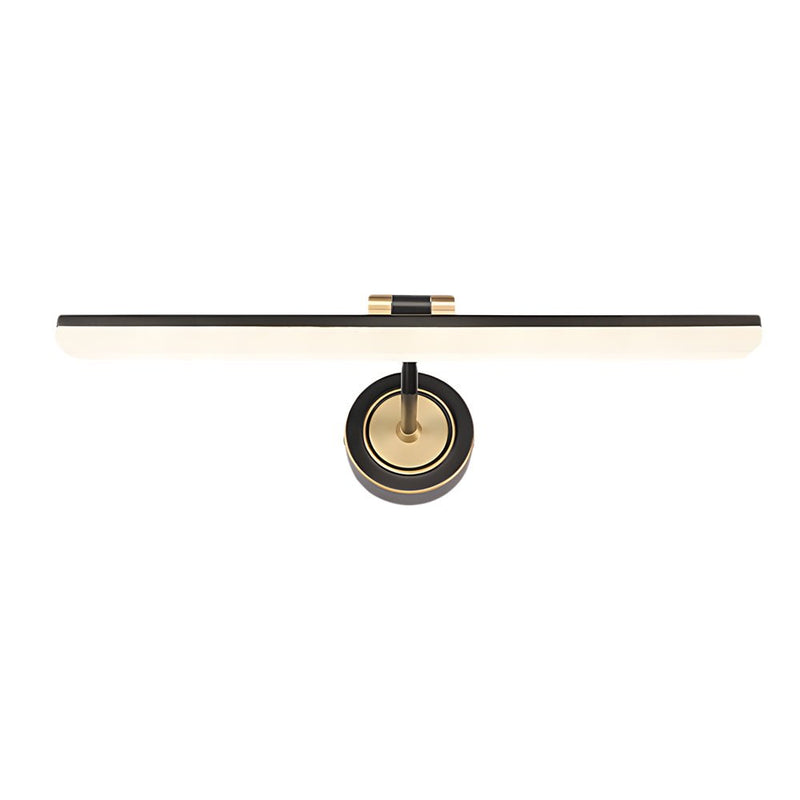 Adjustable LED Bathroom Vanity Mirror Light - Rotatable Flat Bar Design in Elegant Gold/Black Finish