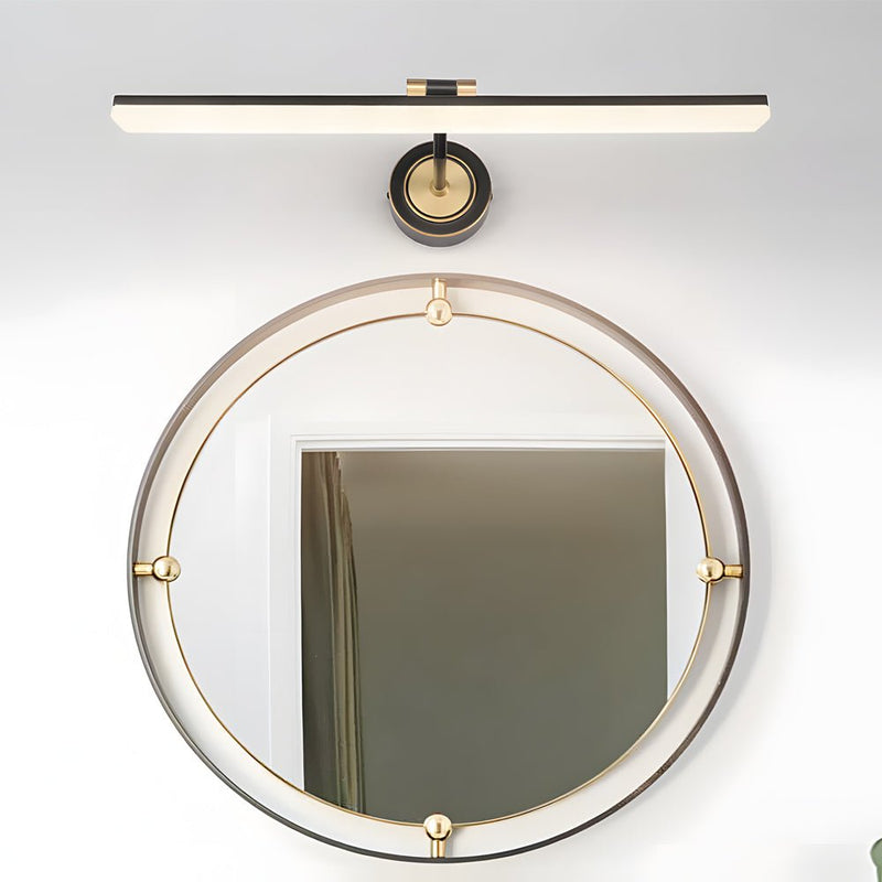 Adjustable LED Bathroom Vanity Mirror Light - Rotatable Flat Bar Design in Elegant Gold/Black Finish