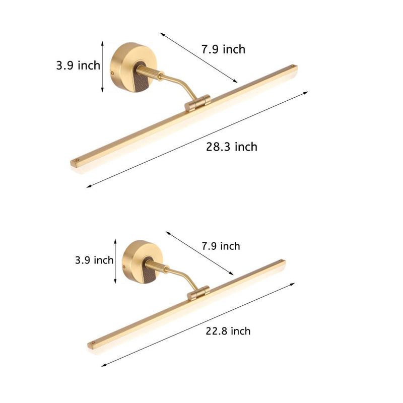 Adjustable LED Bathroom Vanity Mirror Light - Rotatable Flat Bar Design in Elegant Gold/Black Finish