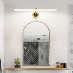 Adjustable LED Bathroom Vanity Mirror Light - Rotatable Flat Bar Design in Elegant Gold/Black Finish