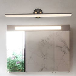 Adjustable LED Bathroom Vanity Mirror Light - Rotatable Flat Bar Design in Elegant Gold/Black Finish