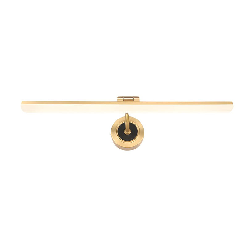 Adjustable LED Bathroom Vanity Mirror Light - Rotatable Flat Bar Design in Elegant Gold/Black Finish