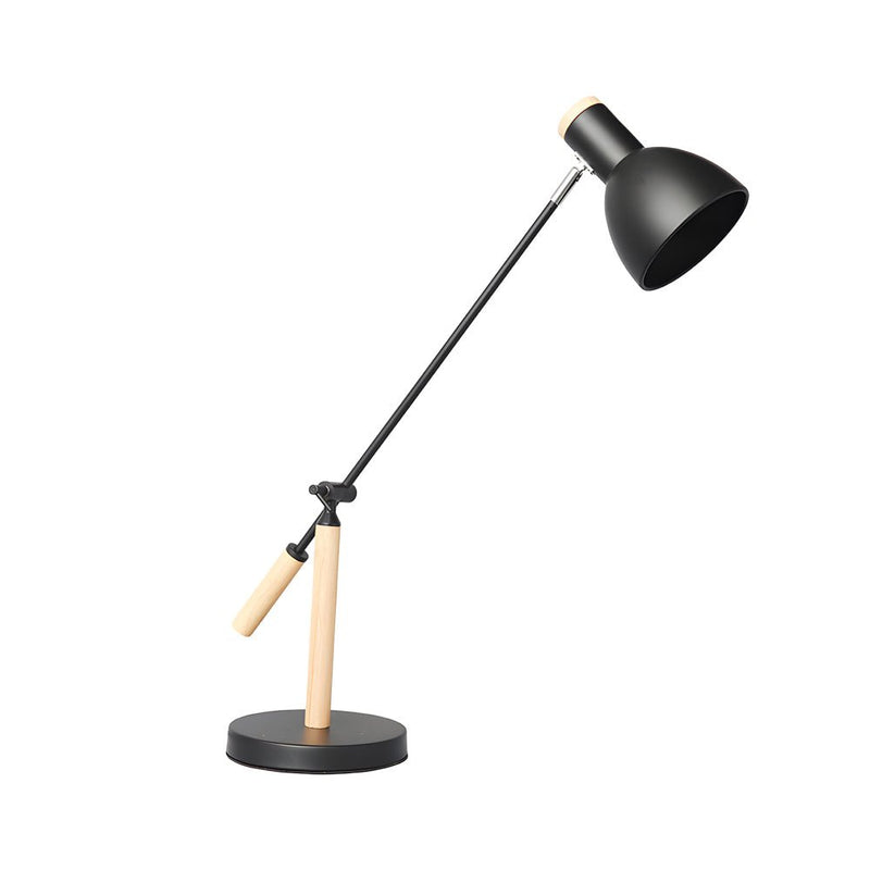 Adjustable Rotatable Wood & Metal Reading Desk Lamp - Stylish Lighting for Modern Interiors