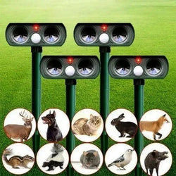 Solar-Powered Ultrasonic Animal Repellent - Eco-Friendly Pest Control Device for Gardens & Yards