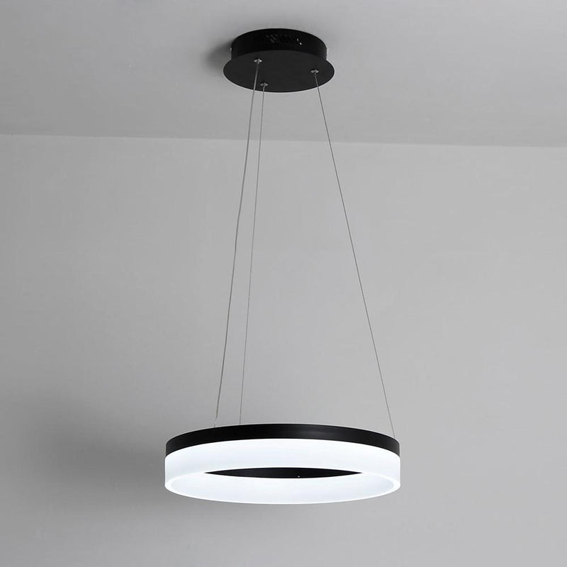Modern Circular LED Pendant Light - Sleek Aluminum & Acrylic Ceiling Fixture for Contemporary Spaces