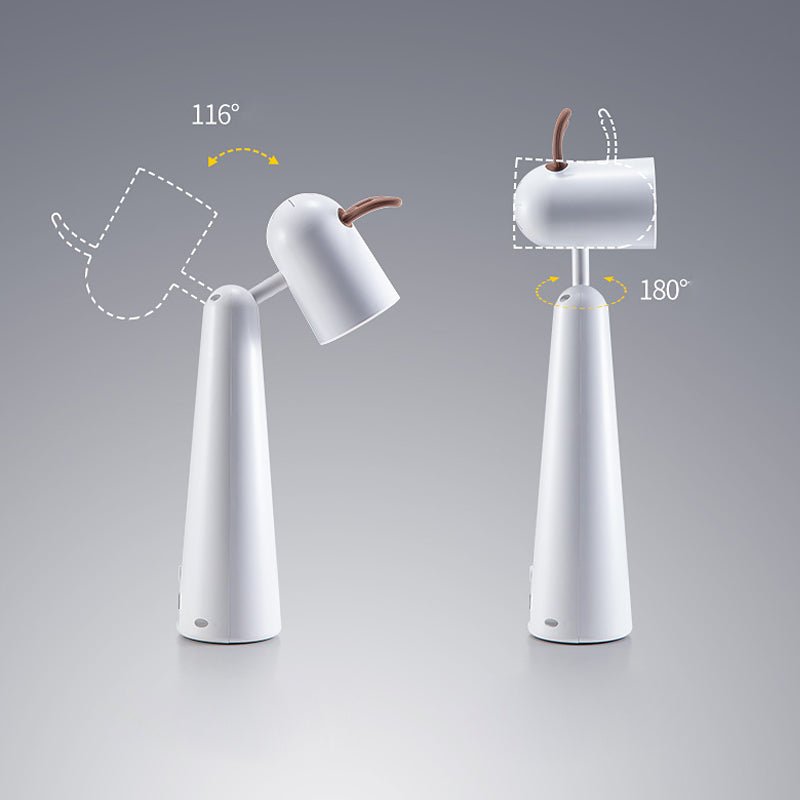 Antlers USB Rechargeable White Desk Lamp with Night Light - Modern LED Table Lamp for Home Office & Bedroom