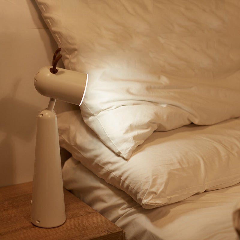 Antlers USB Rechargeable White Desk Lamp with Night Light - Modern LED Table Lamp for Home Office & Bedroom
