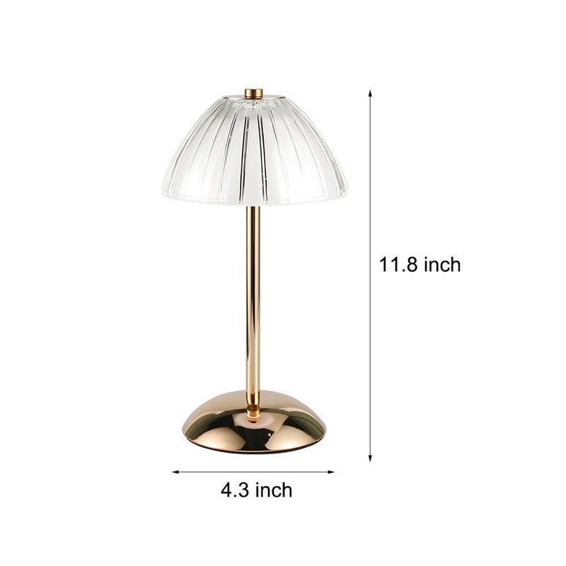 Battery Operated LED Table Lamp - Stylish Brushed Brass Metal Design for Home & Office