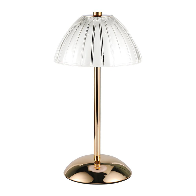 Battery Operated LED Table Lamp - Stylish Brushed Brass Metal Design for Home & Office