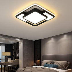 Modern Square LED Geometric Flush Mount Ceiling Light for Bedroom - Energy Efficient Lighting Fixture