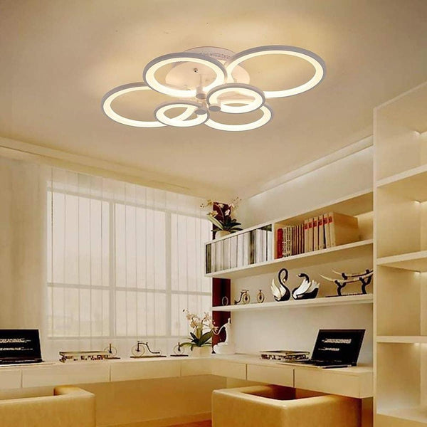 Elegant Semi Flush Mount Ceiling Light - Unique Overlapping Rings Design for Modern Home Decor