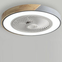 Modern Round Square Integrated LED Bladeless Ceiling Fan Light with Remote Control - Energy Efficient & Stylish Design
