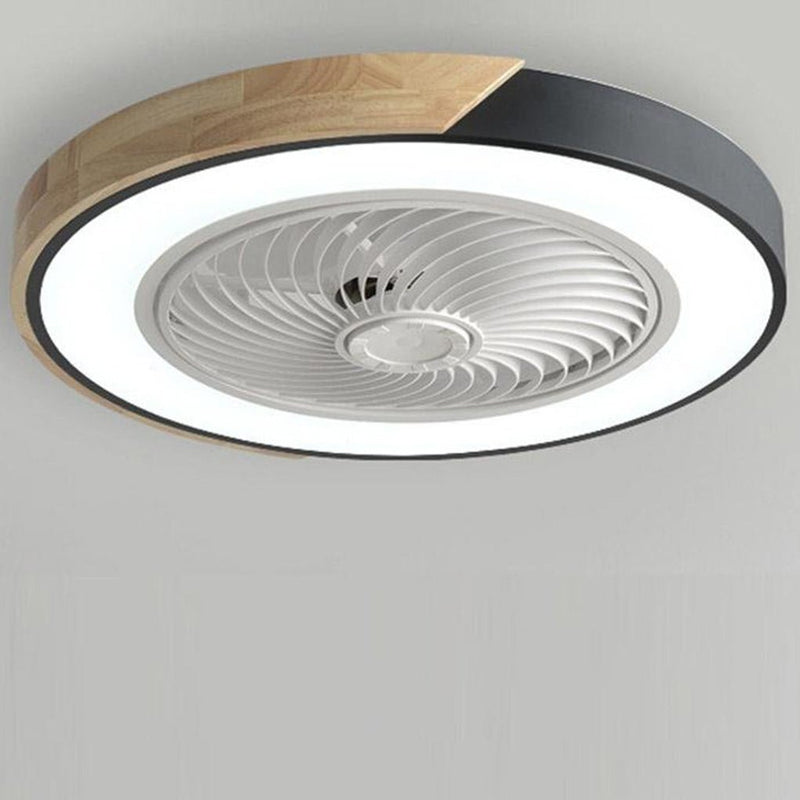 Modern Round Square Integrated LED Bladeless Ceiling Fan Light with Remote Control - Energy Efficient & Stylish Design
