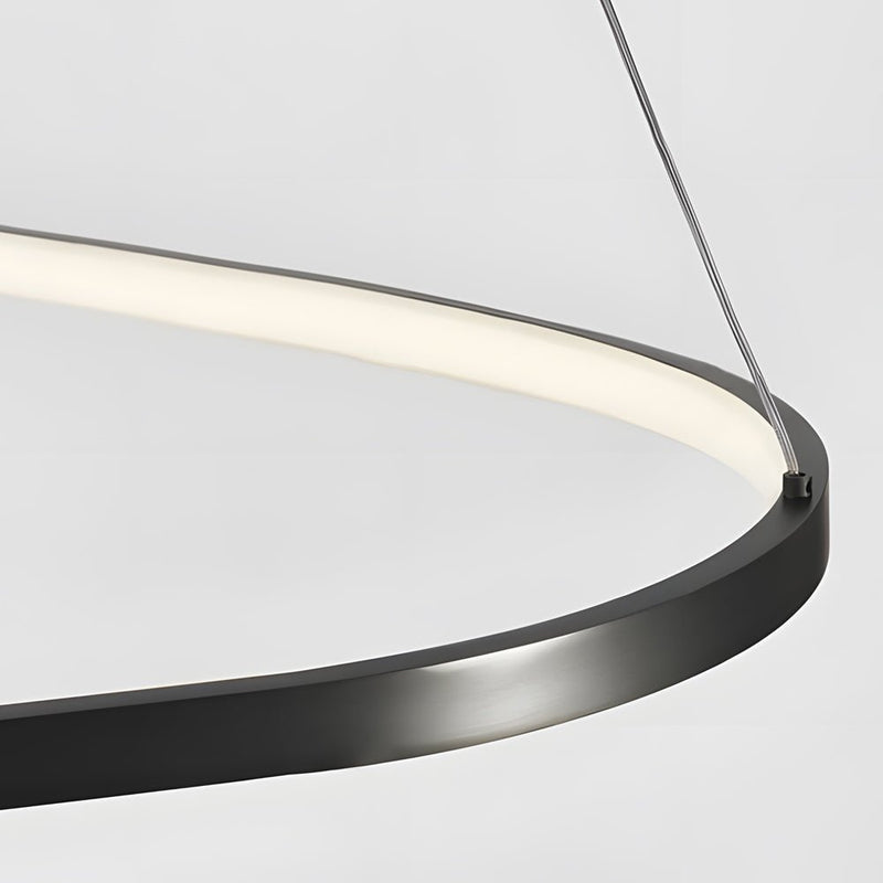 Modern Black Triangle Ring Chandelier - 1/2/3-Light Options for Stylish Home Lighting
