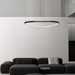 Modern Black Triangle Ring Chandelier - 1/2/3-Light Options for Stylish Home Lighting
